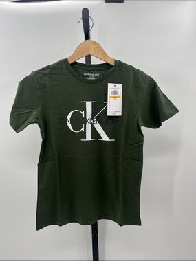 Calvin Klein Sequoia Green Short-Sleeve Logo Tee